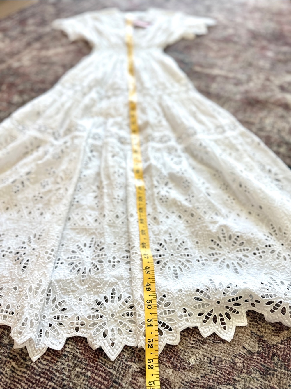 NWT Temptations Positano White Eyelet Maxi Dress Medium Resortwear Designer - Picture 7 of 7